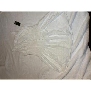 White Button-Front Sleeveless Dress, Size Small